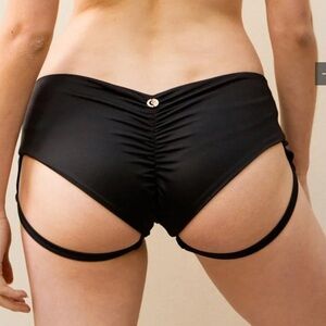 Lunalae Black Lure You Garter Shorts